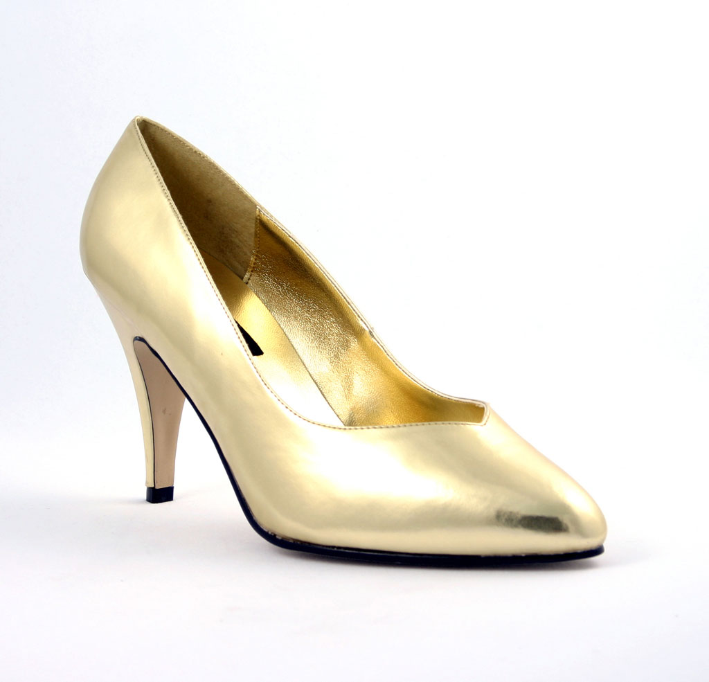 PLEASER DREAM-420W 4" Heel Pump Gold Pu