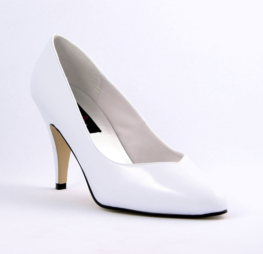 PLEASER DREAM-420W 4" Heel Pump Wht Pat