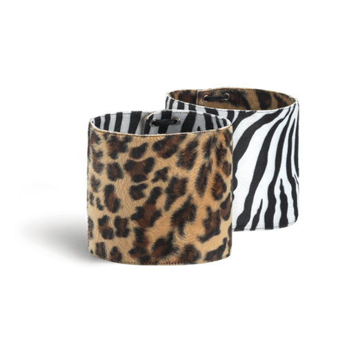 CLEARANCE BC-07 *Reversible Animal Print Boot Topper Cheetah/Zebra Faux Fur