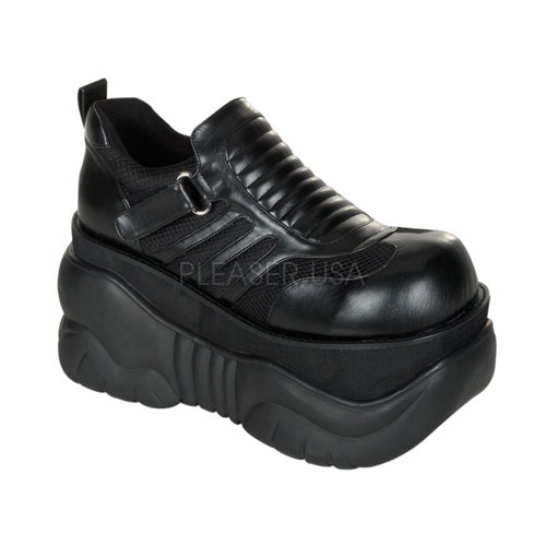 DEMONIA BOXER-05 4" P/F Cyber Blk Pu Shoes Blk Pu