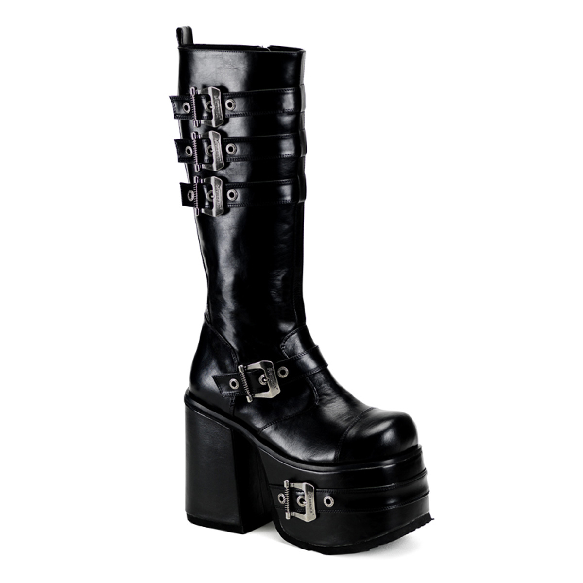 DEMONIA CHOPPER-101 Knee Boot Blk Pu
