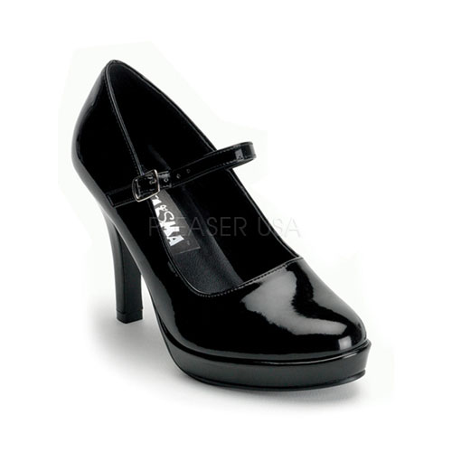 FUNTASMA CONTESSA-50 Blk Pat Mary Jane Shoe, 4" Blk Pat
