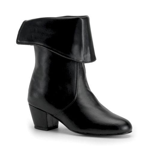 CLEARANCE CORSAIR-06 *Blk Pu Pirate Ankle Boot, 2 1/2" Blk Pu