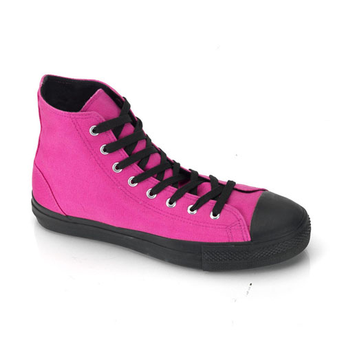 CLEARANCE DEVIANT-101 *Canvas High Top Sneaker Hot Pink Canvas/Black