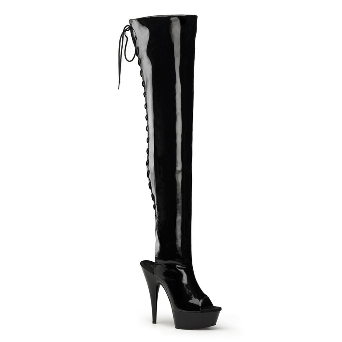 PLEASER DELIGHT-3017 Delight-3017 Blk Str Pat/Blk