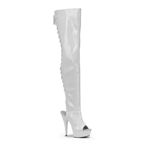 PLEASER DELIGHT-3017 Delight-3017 Wht Str Pat/Wht