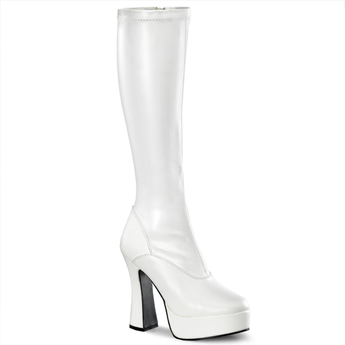 PLEASER ELECTRA-2000Z 5" Heel P/F Boot Wht Str Pu