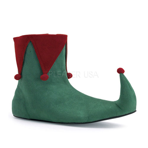 FUNTASMA ELF-15 Men's Green-Red Microfiber Christmas Shoe Green-Red Microfiber