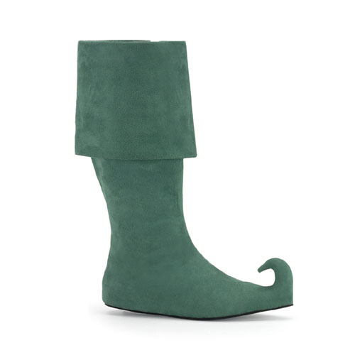 CLEARANCE ELF-200 *Men's Green Microfiber Christmas Knee Boot Green Microfiber