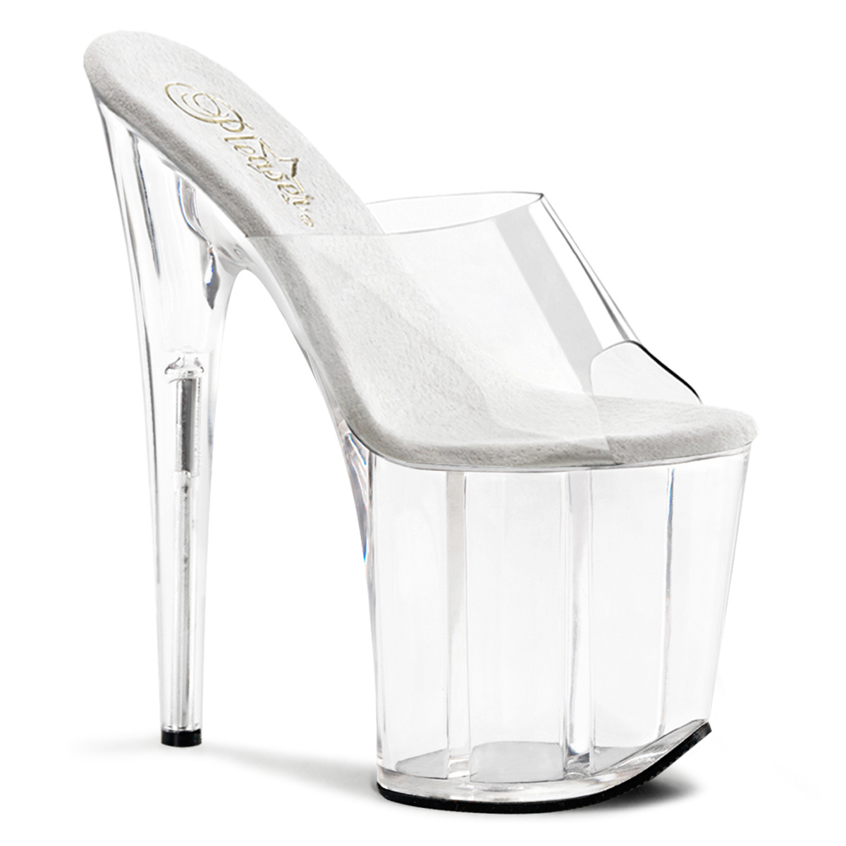 PLEASER FLAMINGO-801 8" Heel Platform Slide Clr/Clr