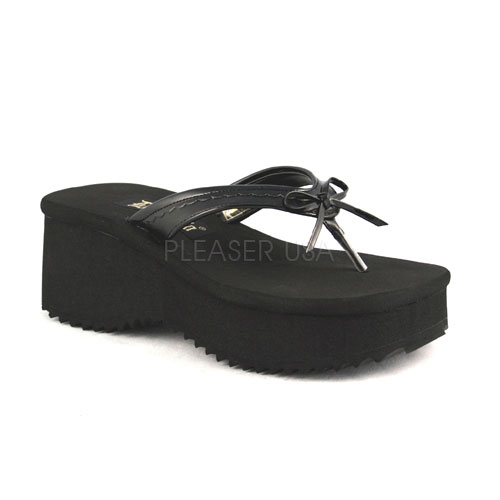 DEMONIA FLIP-07 2 1/2" Bow Tie Black Pu Sanda Blk Pu