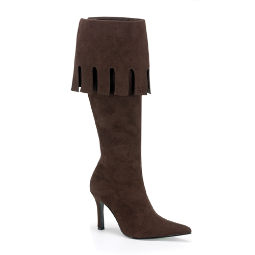 CLEARANCE FOREST-1016 *Brown Microfiber Knee Boot, 3 3/4" Brown Microfiber