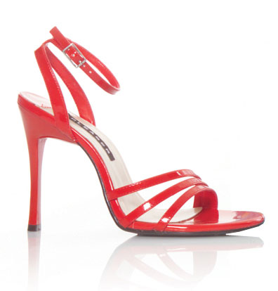 CLEARANCE FRESH-31 *4" Open Toe Strappy Ankle Wrap Sanda Red Pat