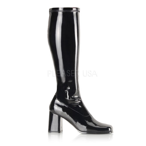 FUNTASMA GOGO-300 3" Block Heel ST Boot Blk Str Pat