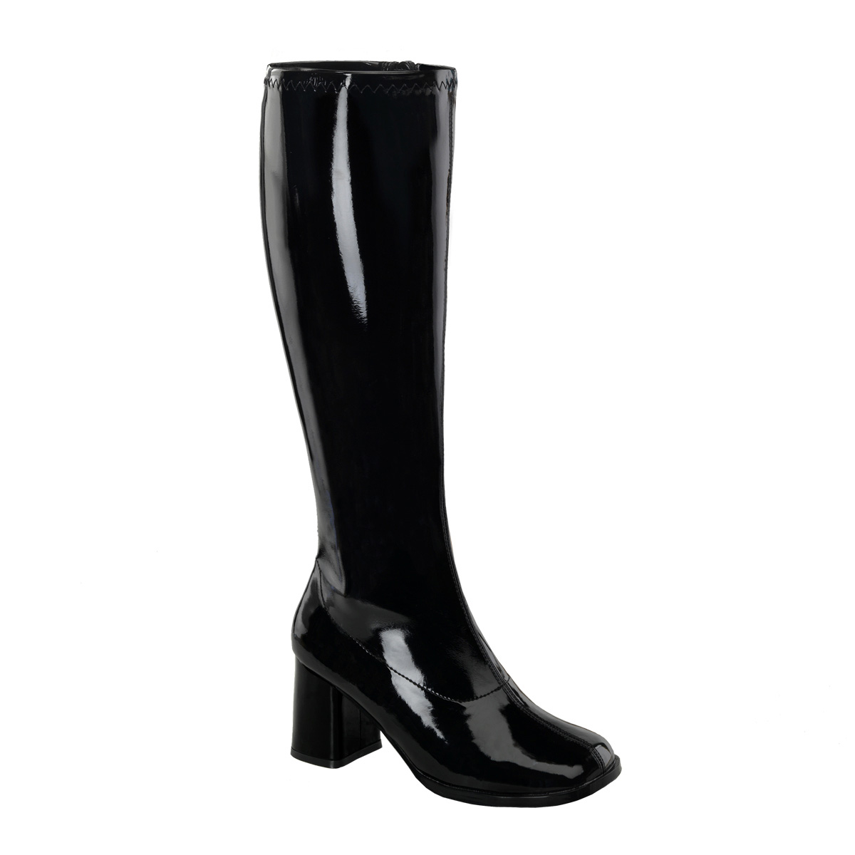 FUNTASMA GOGO-300WC 3" Block Heel Wide ST Boot Blk Str Pat