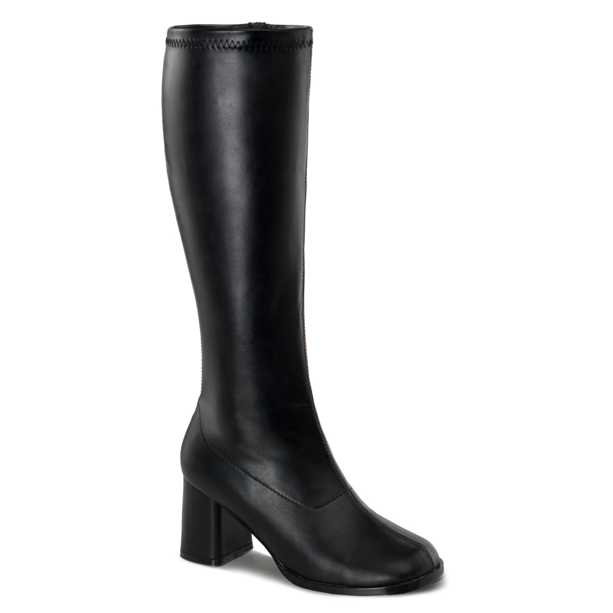 FUNTASMA GOGO-300WC 3" Block Heel Wide ST Boot Blk Str Pu