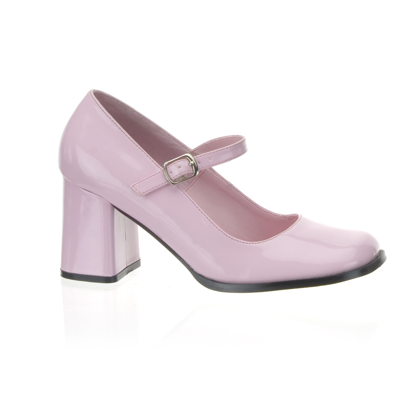 CLEARANCE GOGO-50 *3" Block Heel Mary Jane Pump B.Pink Pat