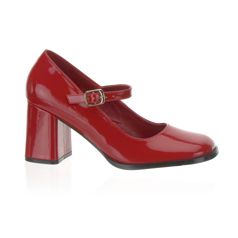 CLEARANCE GOGO-50 *3" Block Heel Mary Jane Pump Red Pat
