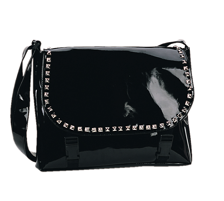 CLEARANCE HB-210-1 *BLK PAT W/PYRAMID STUDS Blk Pat W/Pyramid Studs
