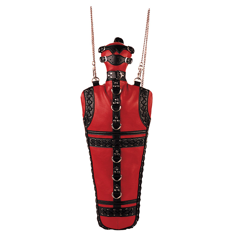 CLEARANCE HB-219-2 *RED/BLK PU FETISH BODY BAG Red/Blk Pu Fetish Body Bag
