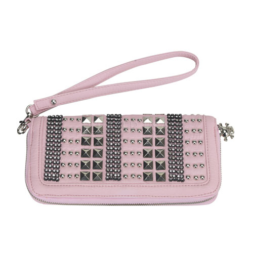 DEMONIA HB-281-3 B.Pink Pu Wallet With Studs B.Pink Pu