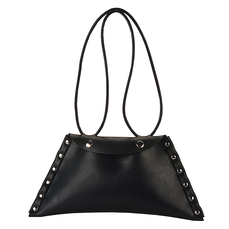 CLEARANCE HB-308-1 *RUBBER HANDBAG W/METAL STUDS DETAILING Rubber Handbag W/Metal Studs Detailing