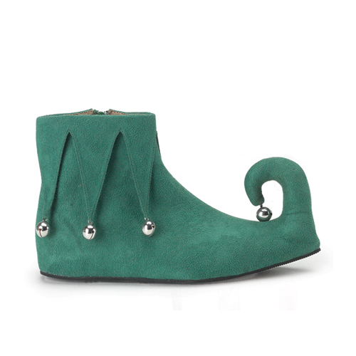 CLEARANCE JINGLE-02 *Children's Green Microfiber Shoe W/Jingle Bells Green Microfiber