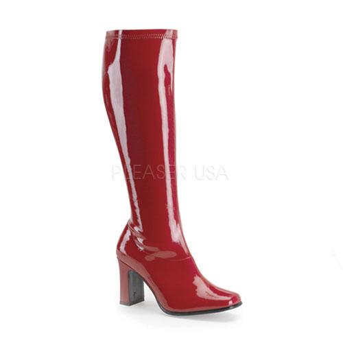 FUNTASMA KIKI-350 Red Str Pat Gogo Boot, 3 1/4" Red Str Pat