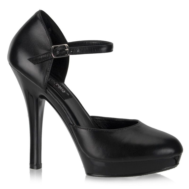 CLEARANCE LIP-180 *5" Stiletto Heel Dorothy Ankle Strap PF Pump Blk LE/Blk