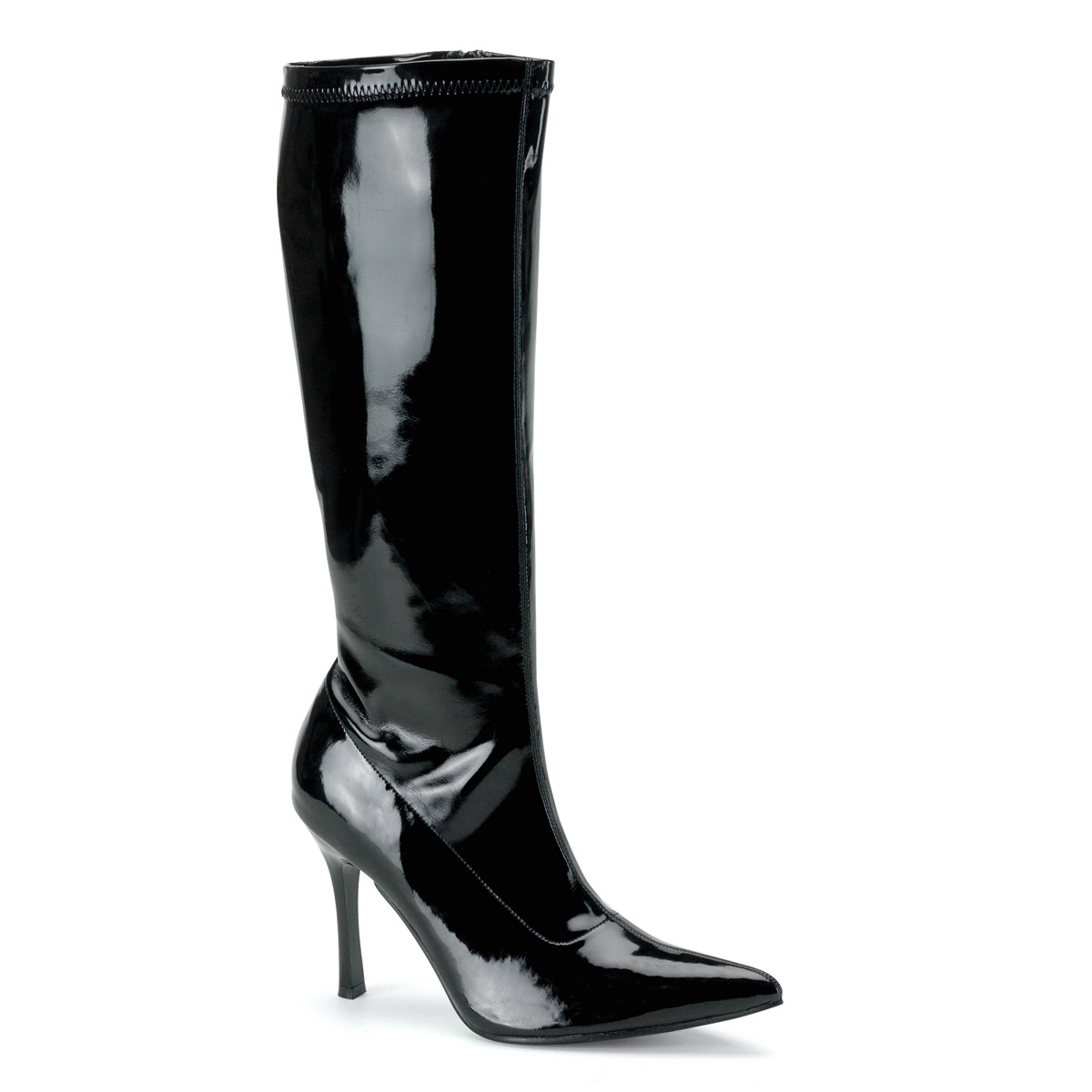 FUNTASMA LUST-2000 Blk Str Pat Knee Boot, 3 3/4" Blk Str Pat