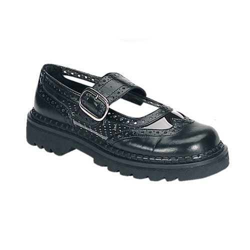 CLEARANCE MJ-118 *1 1/4" Wingtip M/J Blk Pu/Clr Shoe Black Pu/Clear