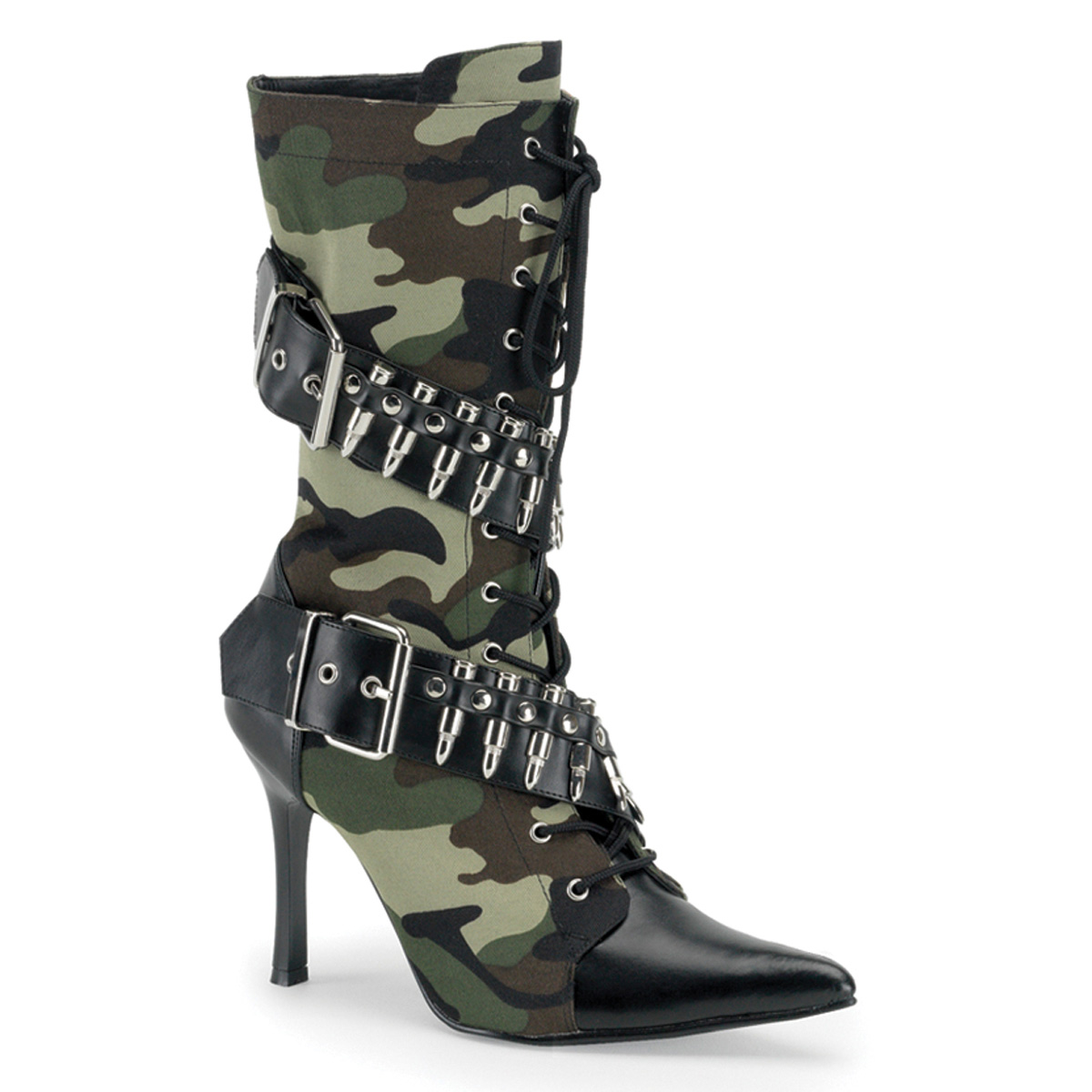 Green Camoflage Bullet Military Boot, 3 3/4