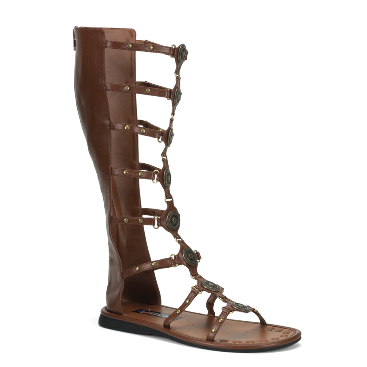 FUNTASMA ROMAN-15 Brown Pu Men's Roman Sandal Brown Pu