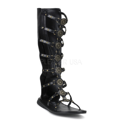 FUNTASMA ROMAN-15 Blk Pu Men's Roman Sandal Blk Pu