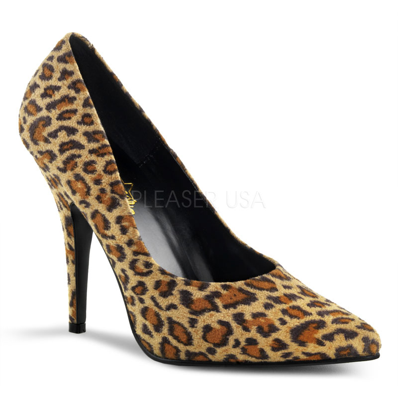 PLEASER SEDUCE-420 5" Classic Pump Leopard Print Microfiber