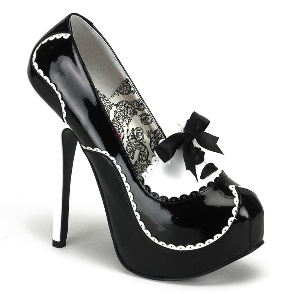 BORDELLO TEEZE-01 5 3/4" 2 Tone Pump W/Concealed Platform Blk-Wht Pat