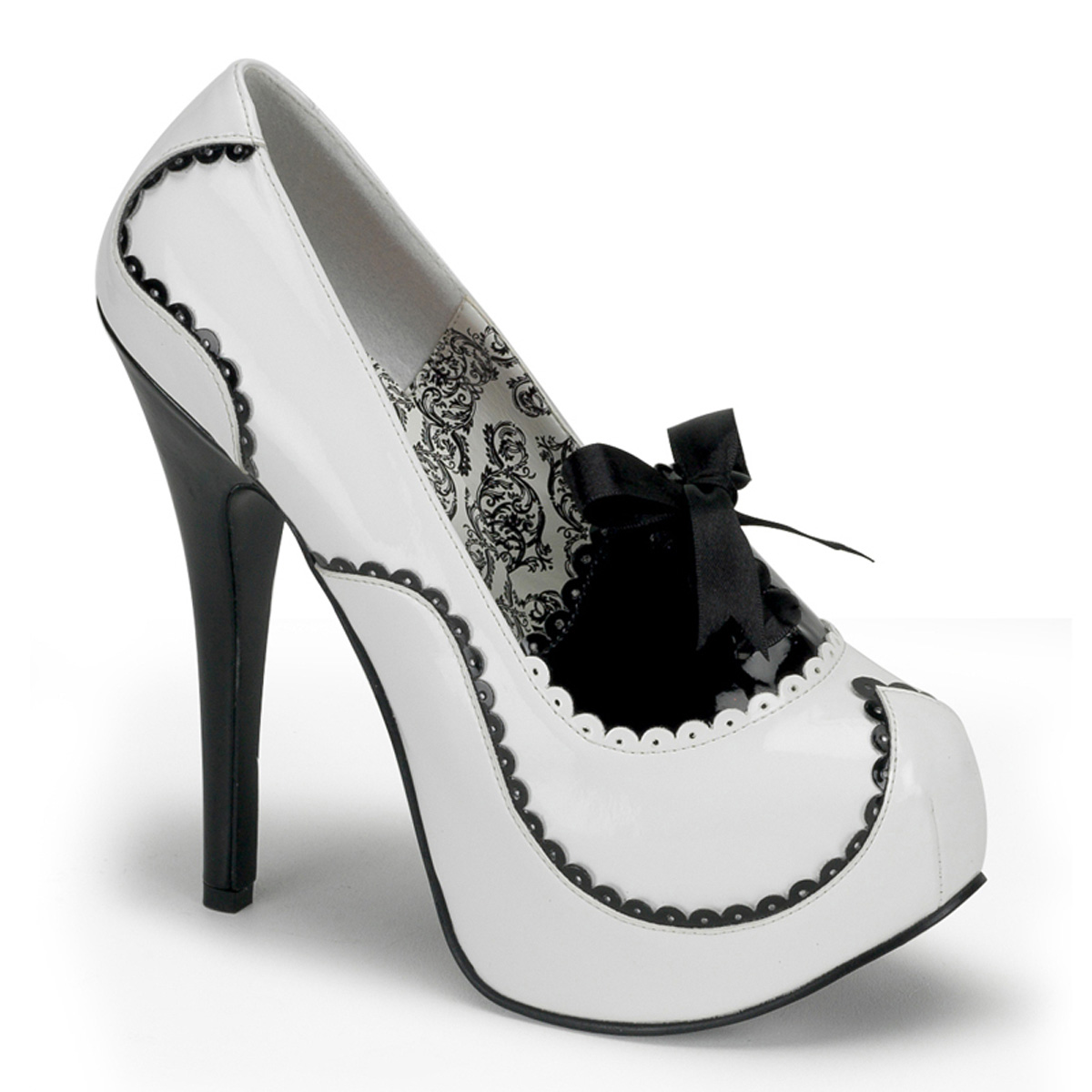 BORDELLO TEEZE-01 5 3/4" 2 Tone Pump W/Concealed Platform Wht-Blk Pat