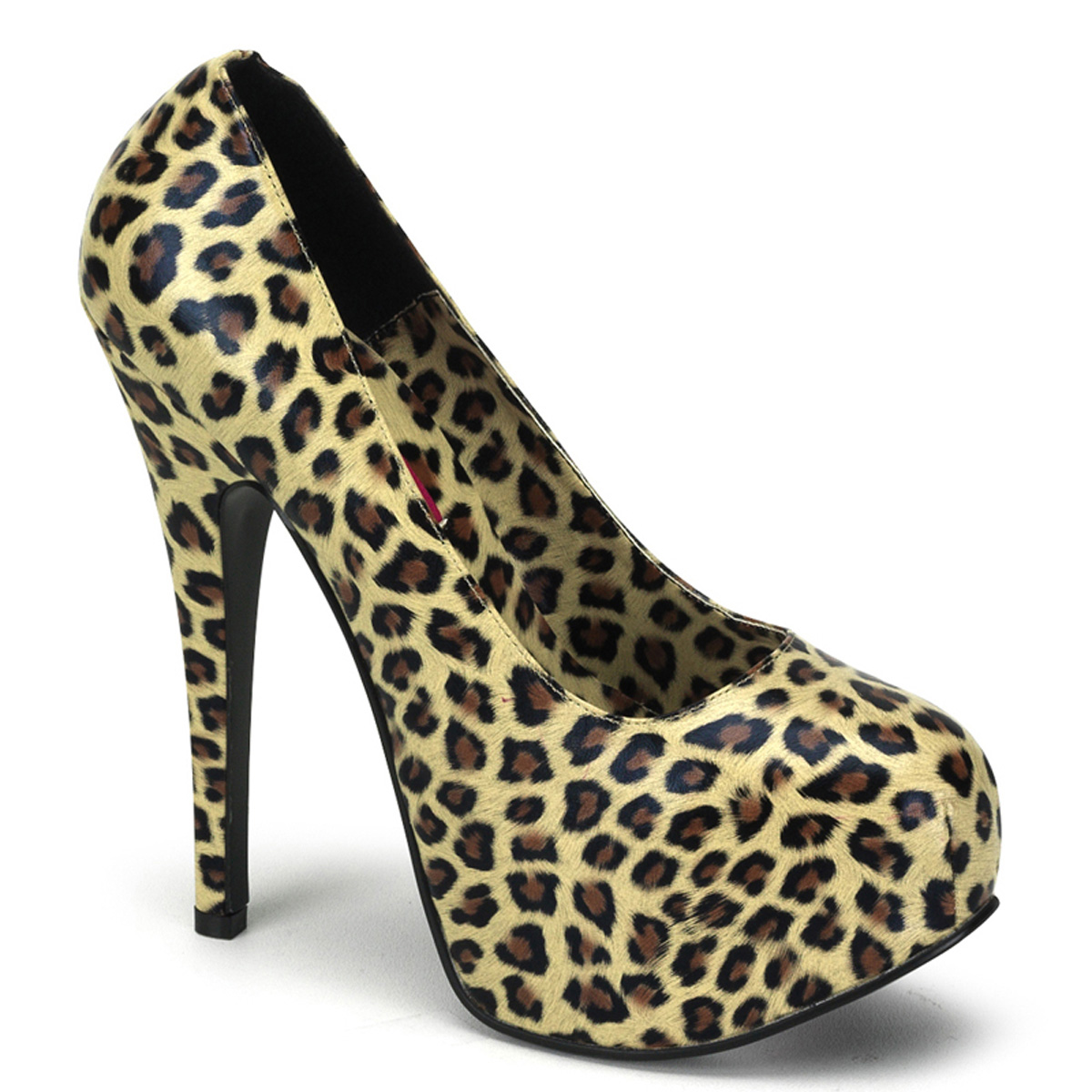 BORDELLO TEEZE-35 5 3/4" Concealed Platform Pump Cheetah Print Pu