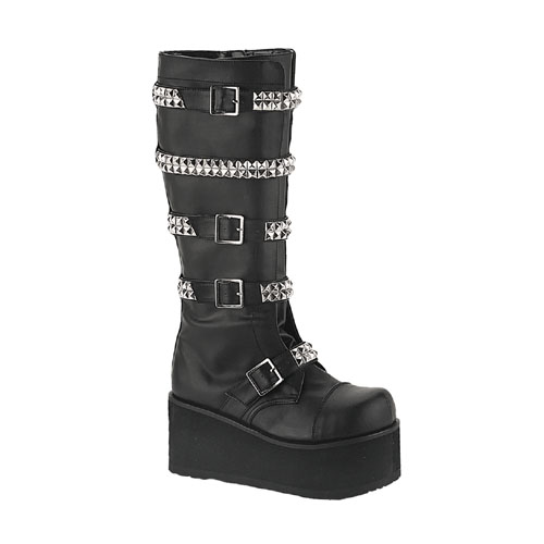 CLEARANCE TRASHVILLE-600 *3 1/4" Pyramid Studded P/F Blk Pu Knee BT Black Pu