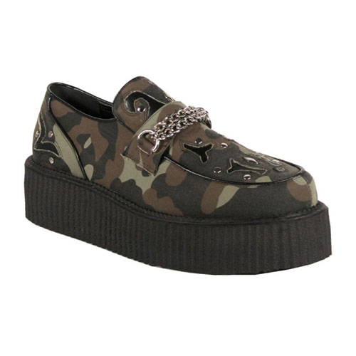 CLEARANCE V-CREEPER-509 *2" P/F Camo Chained Veggie Creeper Shoe Camouflage