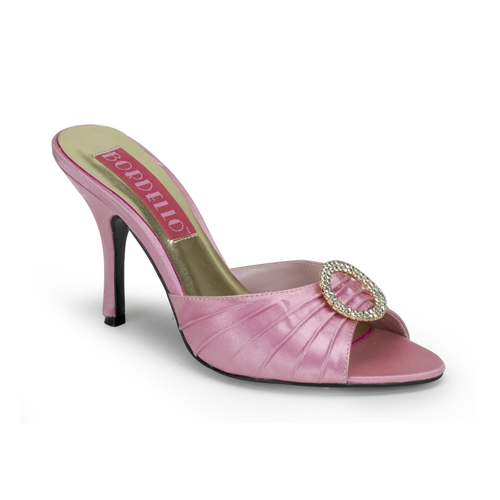 BORDELLO VIOLETTE-04 3 1/2" Slide W/Rhinestone Buckle Ornament B. Pink Satin