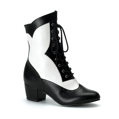 CLEARANCE VICTORIAN-110 *Blk/Wht Pu Spectator Boot, 2" Blk-Wht Pu