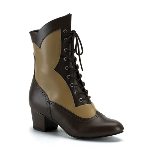 CLEARANCE VICTORIAN-110 *Brown/Tan Pu Spectator Boot, 2" Brown-Tan Pu