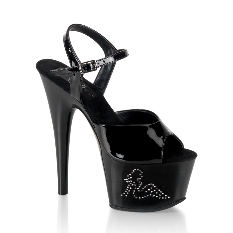 CLEARANCE ADORE-709RE-5 *7" Heel W/RS-Embedded Truck Gi Blk/Blk-Truck Girl