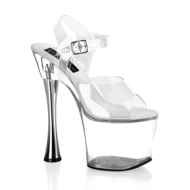 CLEARANCE CHARM-708 *7" Slv Cone Clear P/F Sandal Clear/Clear