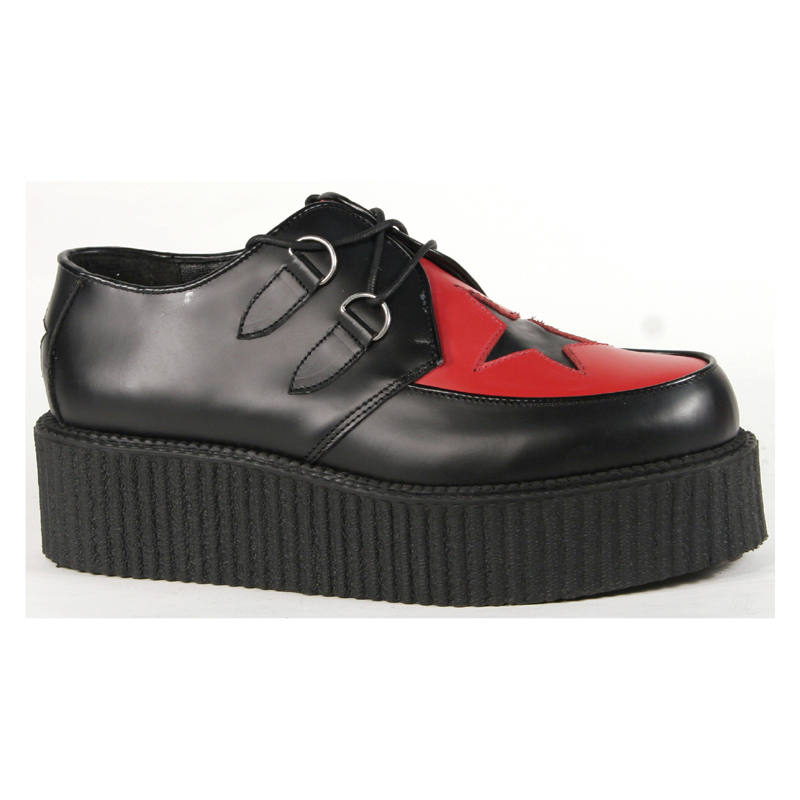 CLEARANCE CREEPER-435 *2" HEEL RED W/BLK * UNISEX CREEPER Blk Le/Red