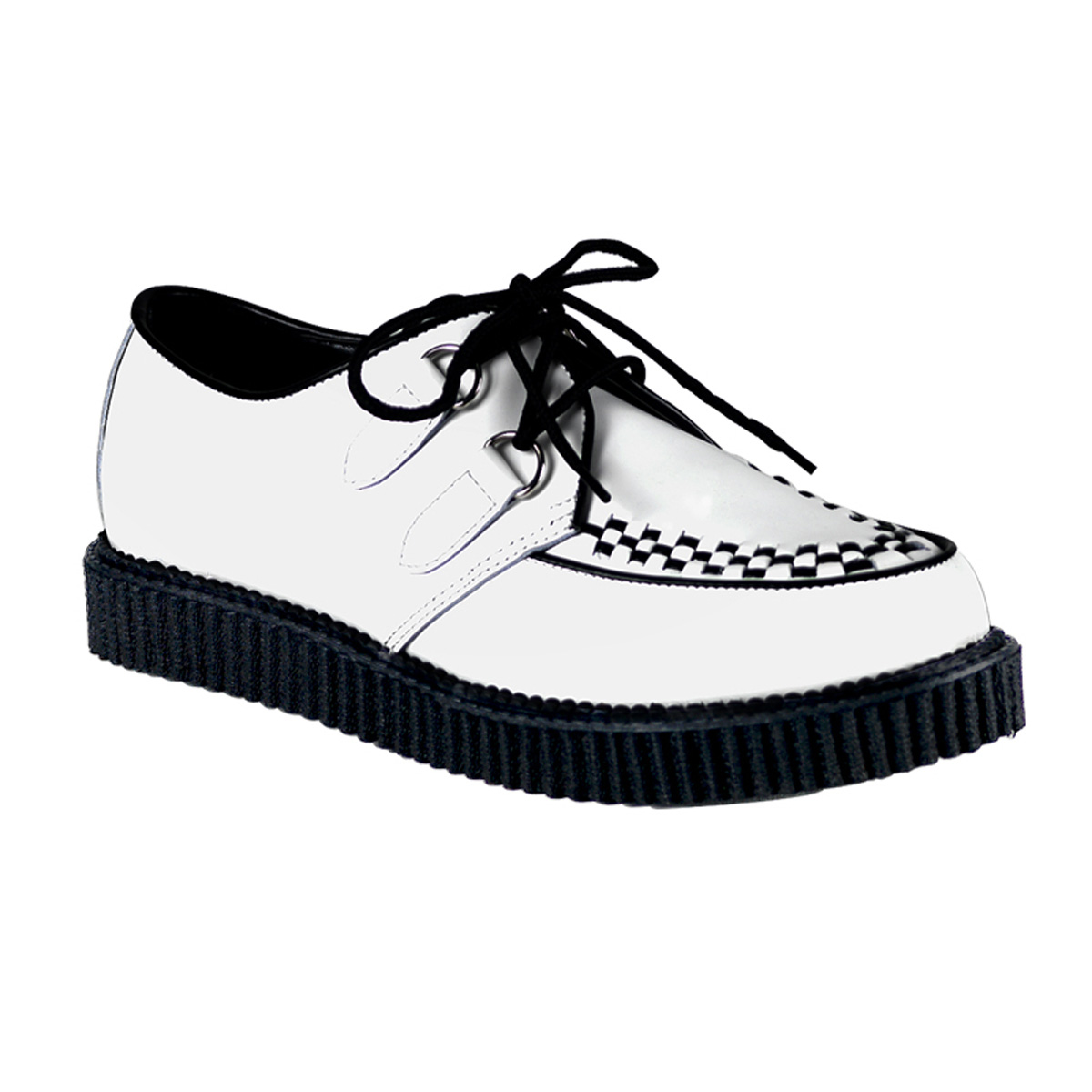 DEMONIA CREEPER-602 1" Creeper Shoe Wht Leather