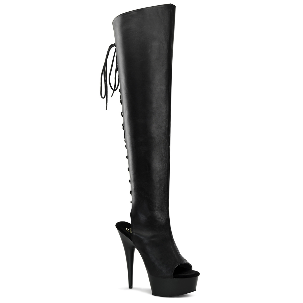 PLEASER DELIGHT-3019 Delight-3019 Blk Leather/Blk