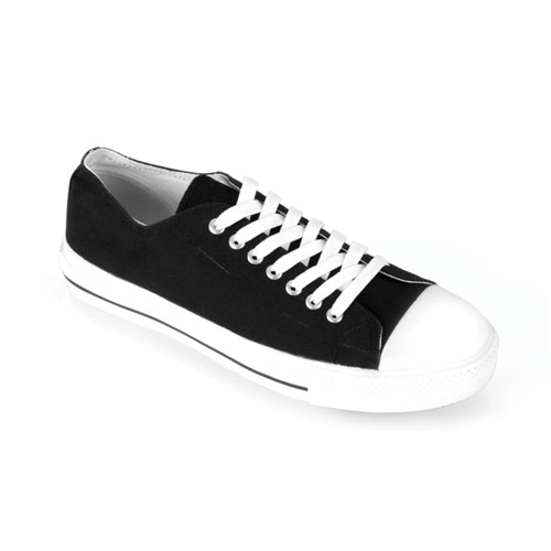 CLEARANCE DEVIANT-01 *Canvas Low Top Sneaker Black Canvas/White
