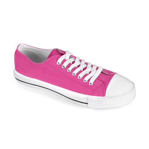 CLEARANCE DEVIANT-01 *Canvas Low Top Sneaker Hot Pink Canvas/White